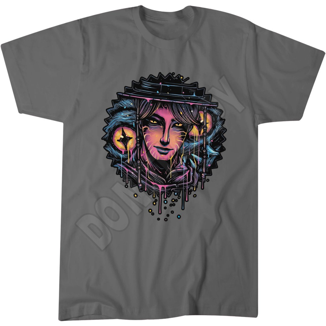 Retro 80s Horror T-Shirt, Neon Drippy Art Tee, Gift for Horror Fans