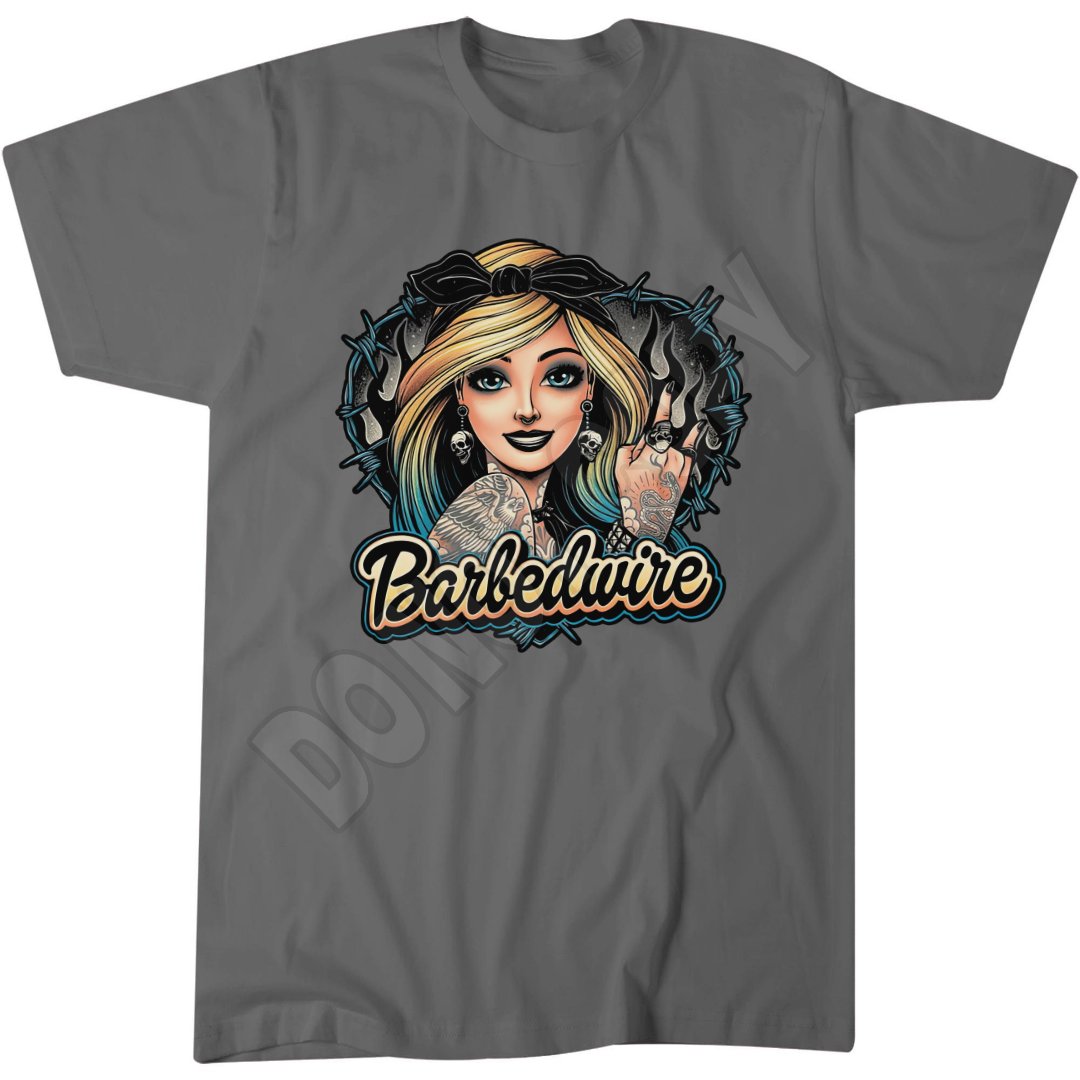 Retro Gothic Tattooed Girl T-Shirt, Gothic Tattoo Tee, Gift for Tattoo Lovers