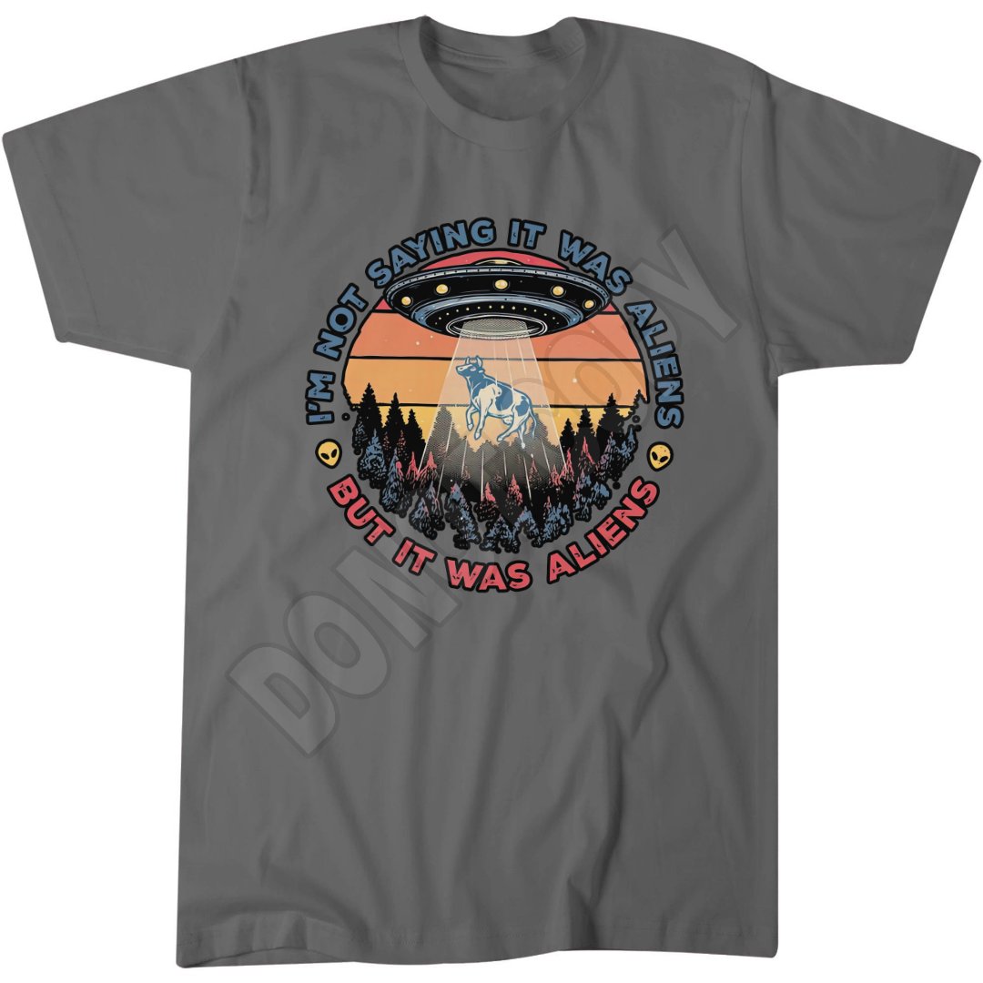 UFO Abduction Cow T-Shirt, Vintage Retro Tee, Gift for Alien Enthusiasts