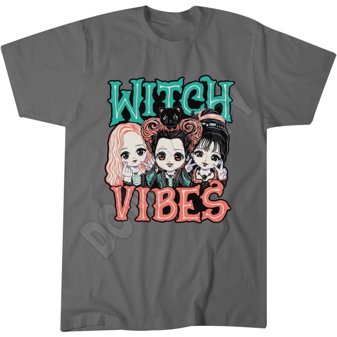 Witch Vibes T-Shirt, Gothic Horror Tee, Gift for Halloween Lovers