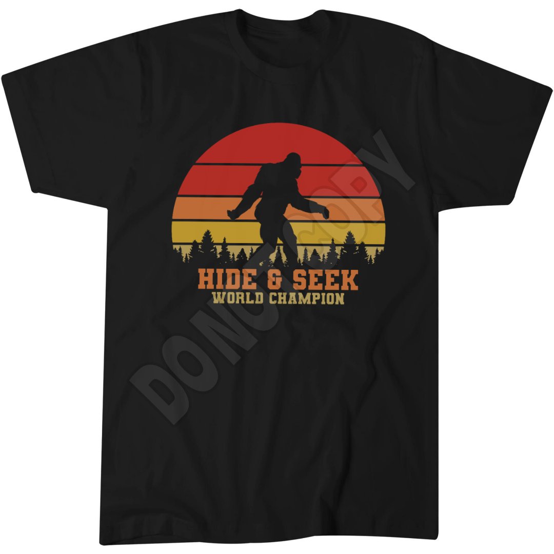 Bigfoot Hide and Seek World Champion T-Shirt, Retro Vintage