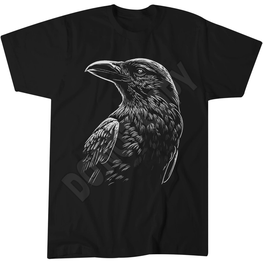 Mystical Raven Bird Occult Symbolism T-Shirt, Occult Art, Witch Motif