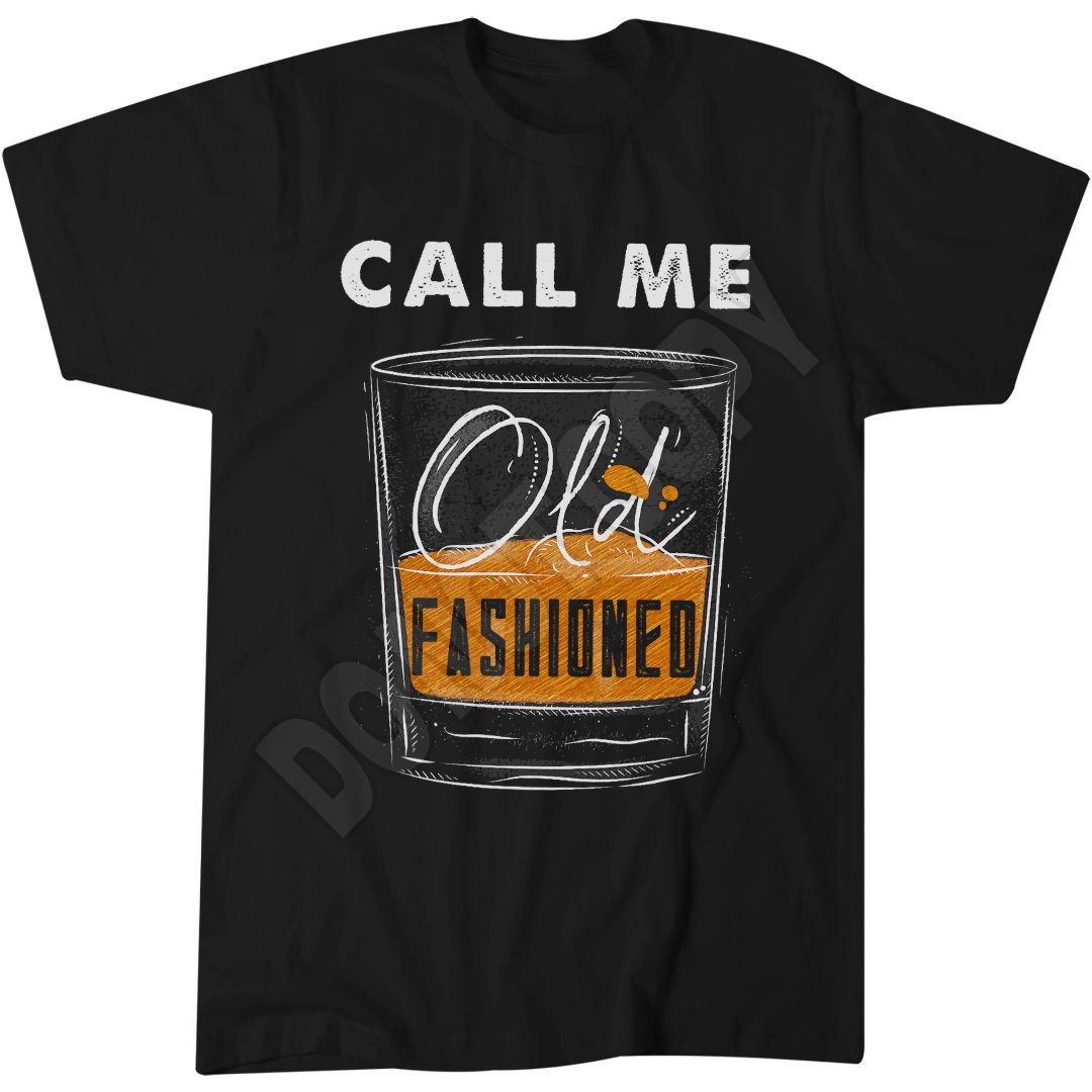 Old Fashioned Whiskey Bourbon T-Shirt, Vintage Cocktail Print