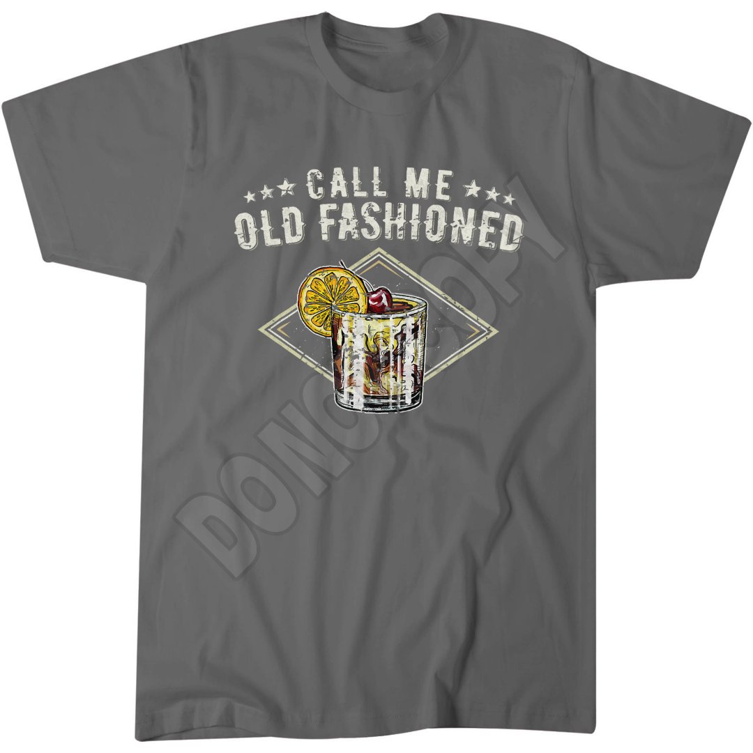 Old Fashioned Whiskey T-Shirt, Vintage Style, Retro Drink Print