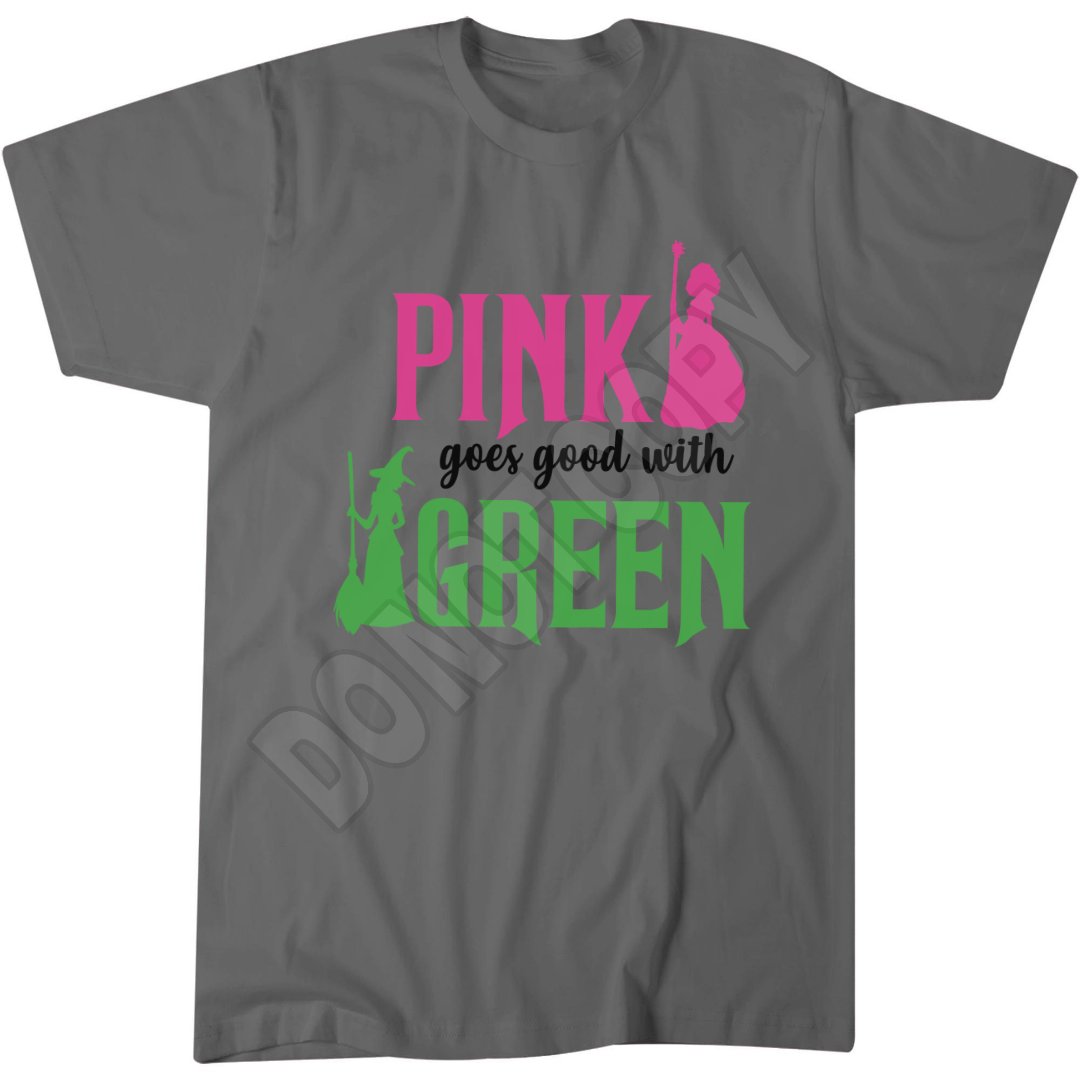 Pink Goes Good With Green T-Shirt, Cute Witchy Tee Magical Girl T-Shirt