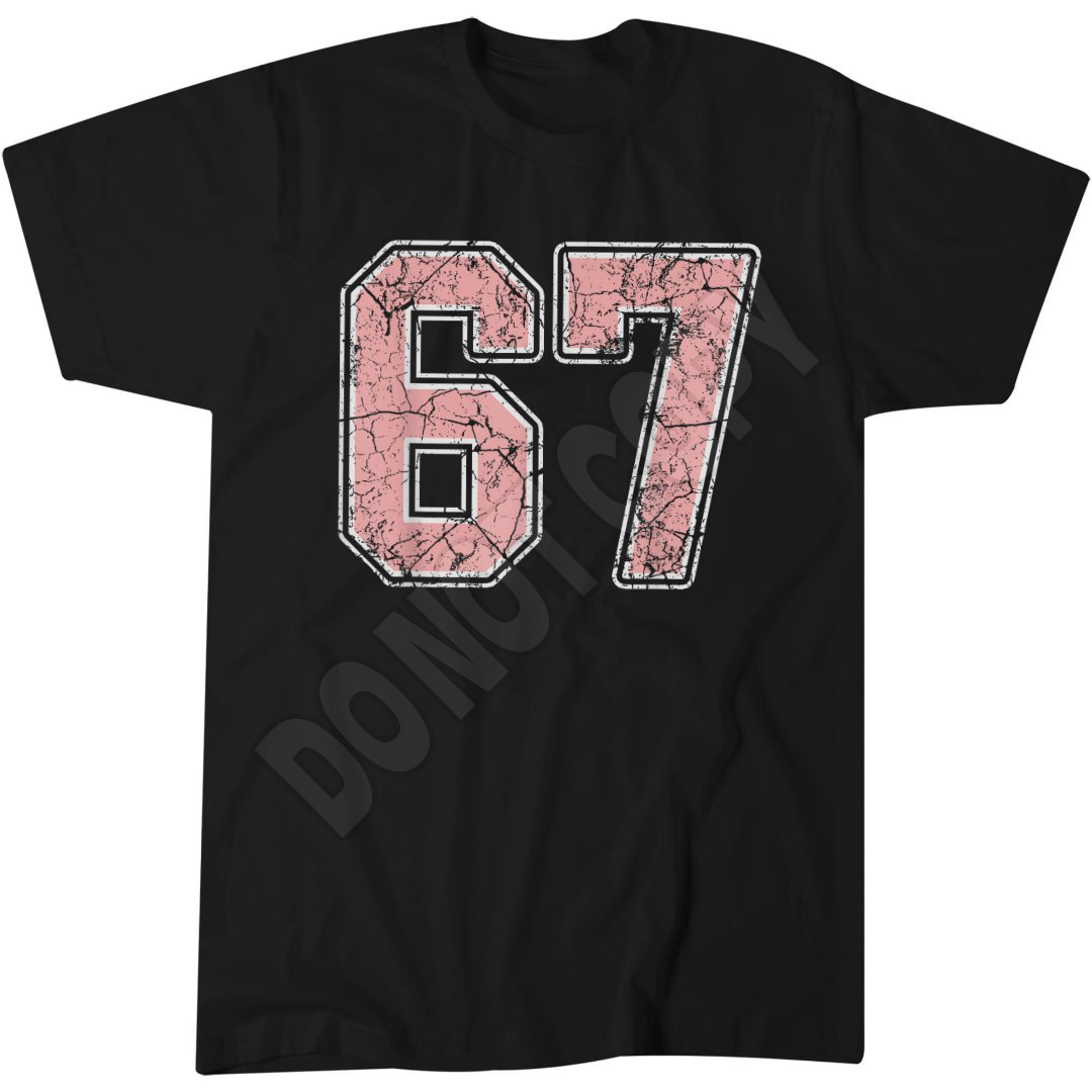 Pink Six Seven Shirt, 67 Funny Number Font Tee, Popular Trending Meme Kids