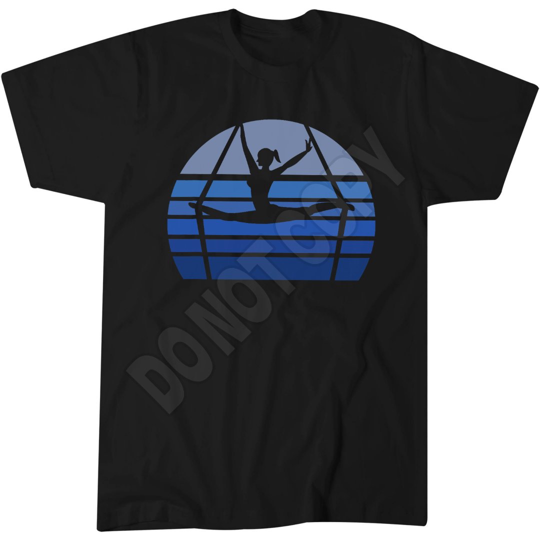 Retro Aerial Yoga Silhouette T-Shirt, Vintage Inspired