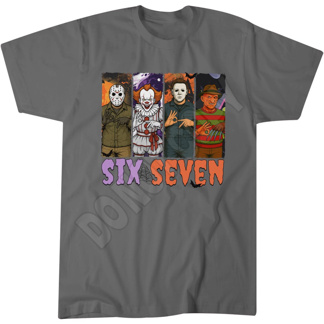 Six Seven Funny Top, Spooky 6 7 Joke Shirt, Halloween Popular Meme T-Shirt