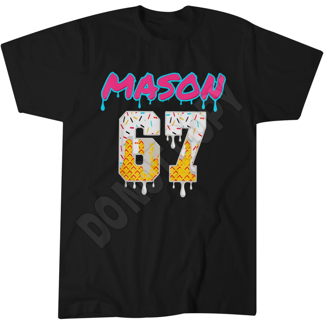 Six Seven Mason Tee, Kids 67 Funny Meme, Baseball Shirt, Cool Number 67 T-Shirt