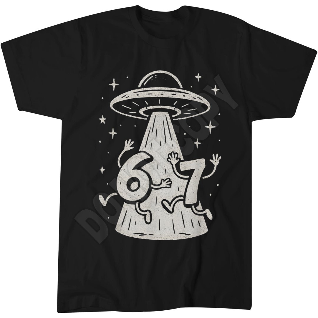 Six Seven Shirt, Alien Abduction Tee, Funny Trending Meme 67 Kids T-Shirt