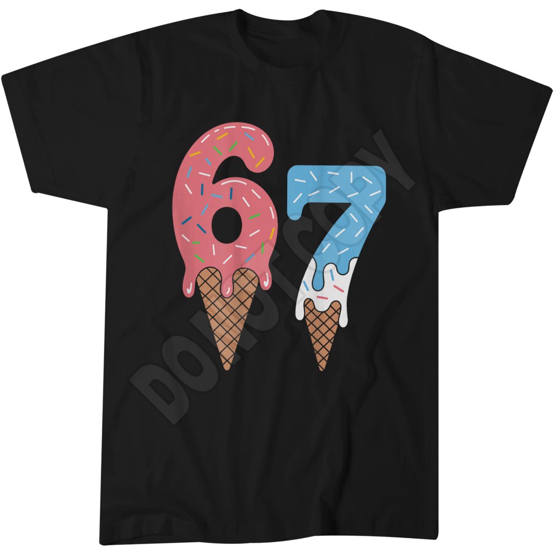 Six Seven Shirt, Fun Ice Cream Funny Tee, Popular Trending Meme 67 Kids T-Shirt