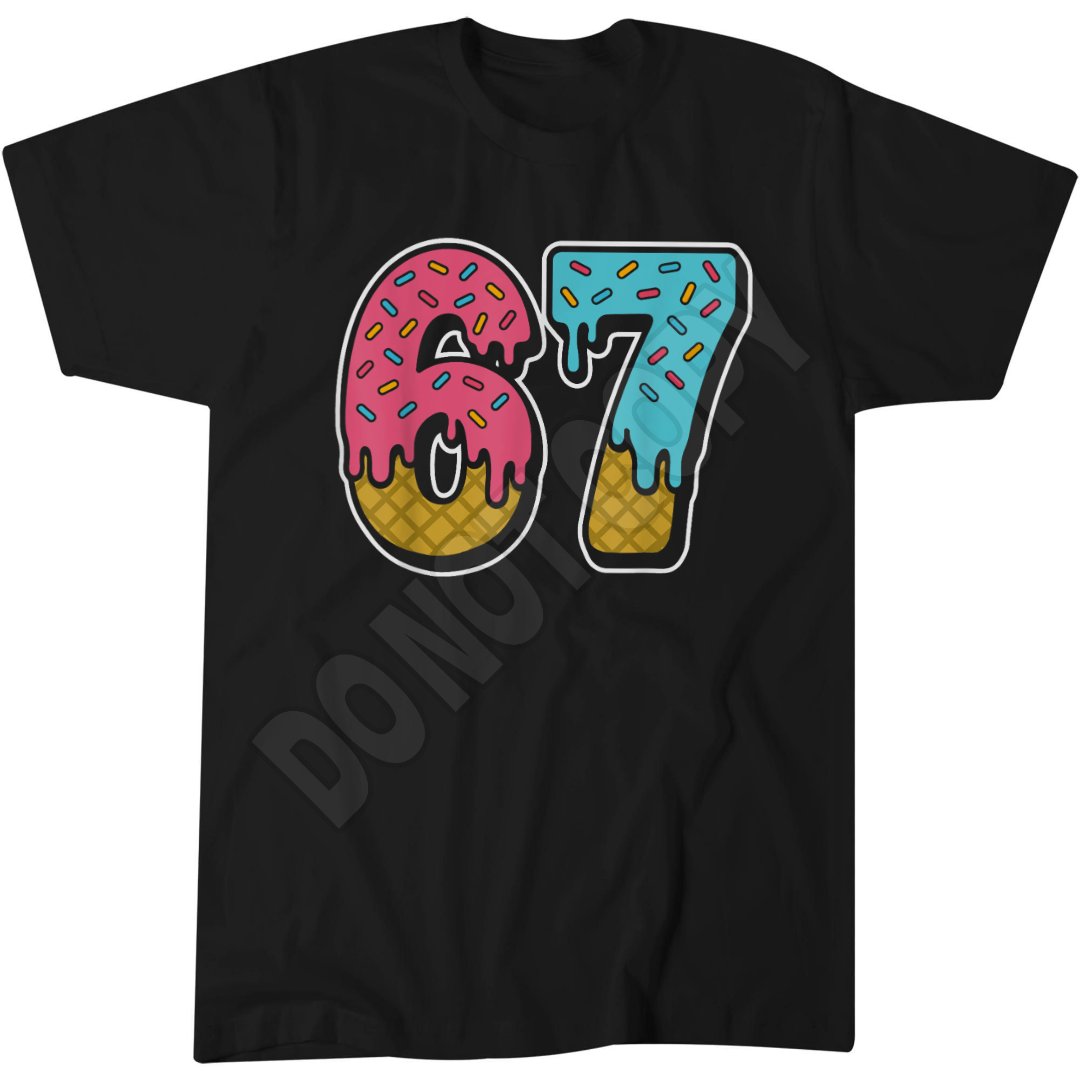 Six Seven Shirt, Ice Cream Colourful Tee, Popular Trending Meme 67 Kids T-Shirt