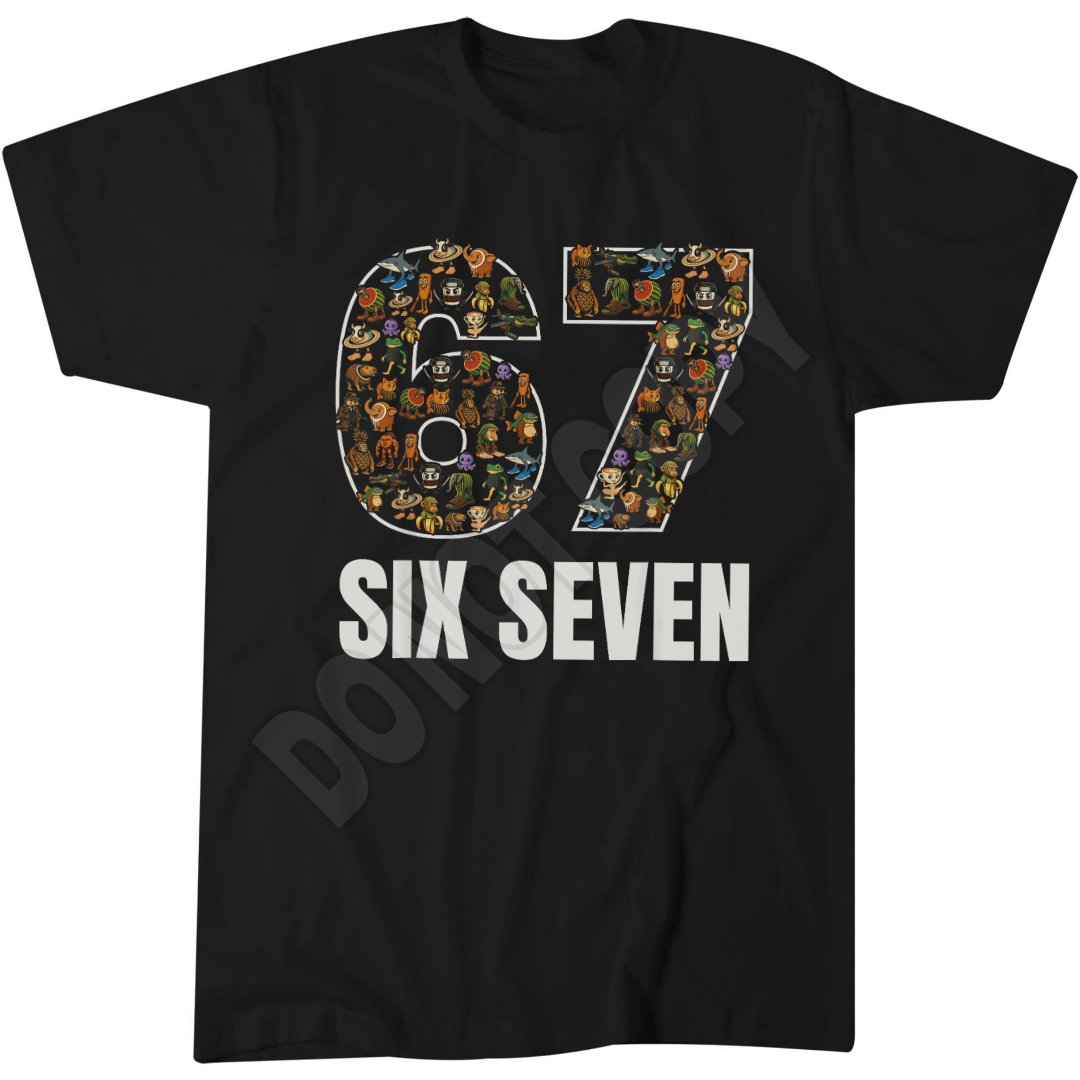 Six Seven Tee, Brainrot Top, Kids 67 Funny Meme, Shirt, Cool Number T-Shirt