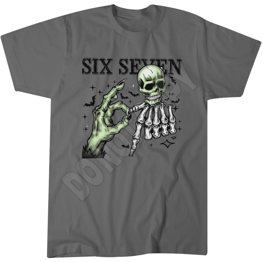 Six Seven Tee, Kids 67 Funny Meme, Skeleton Shirt, Cool Number 67 T-Shirt