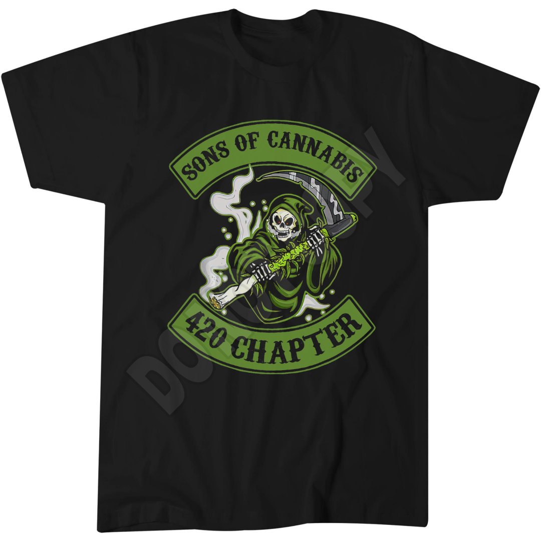 Sons Of Cannabis 420 Chapter T-Shirt, Funny Weed Print, 420 Apparel