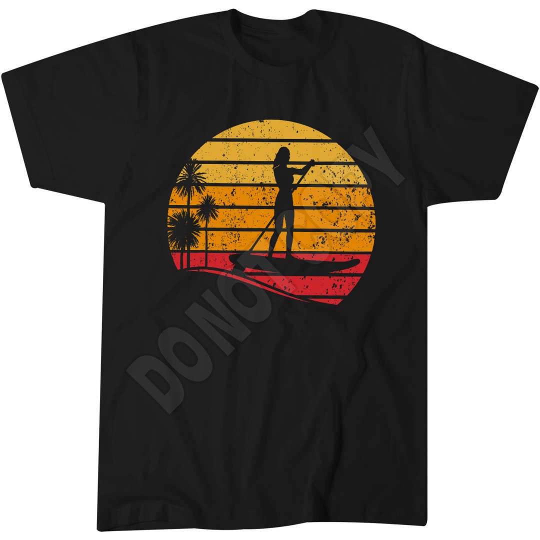 Sunset Stand Up Paddle Board T-Shirt, Water Sports, Summer Vibes