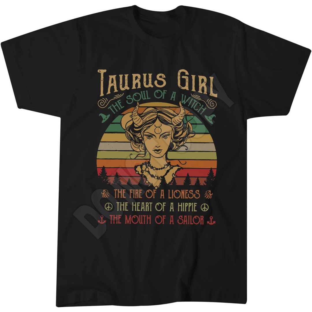 Taurus Girl Witch T-Shirt, Astrology Apparel, Zodiac Fan Gift