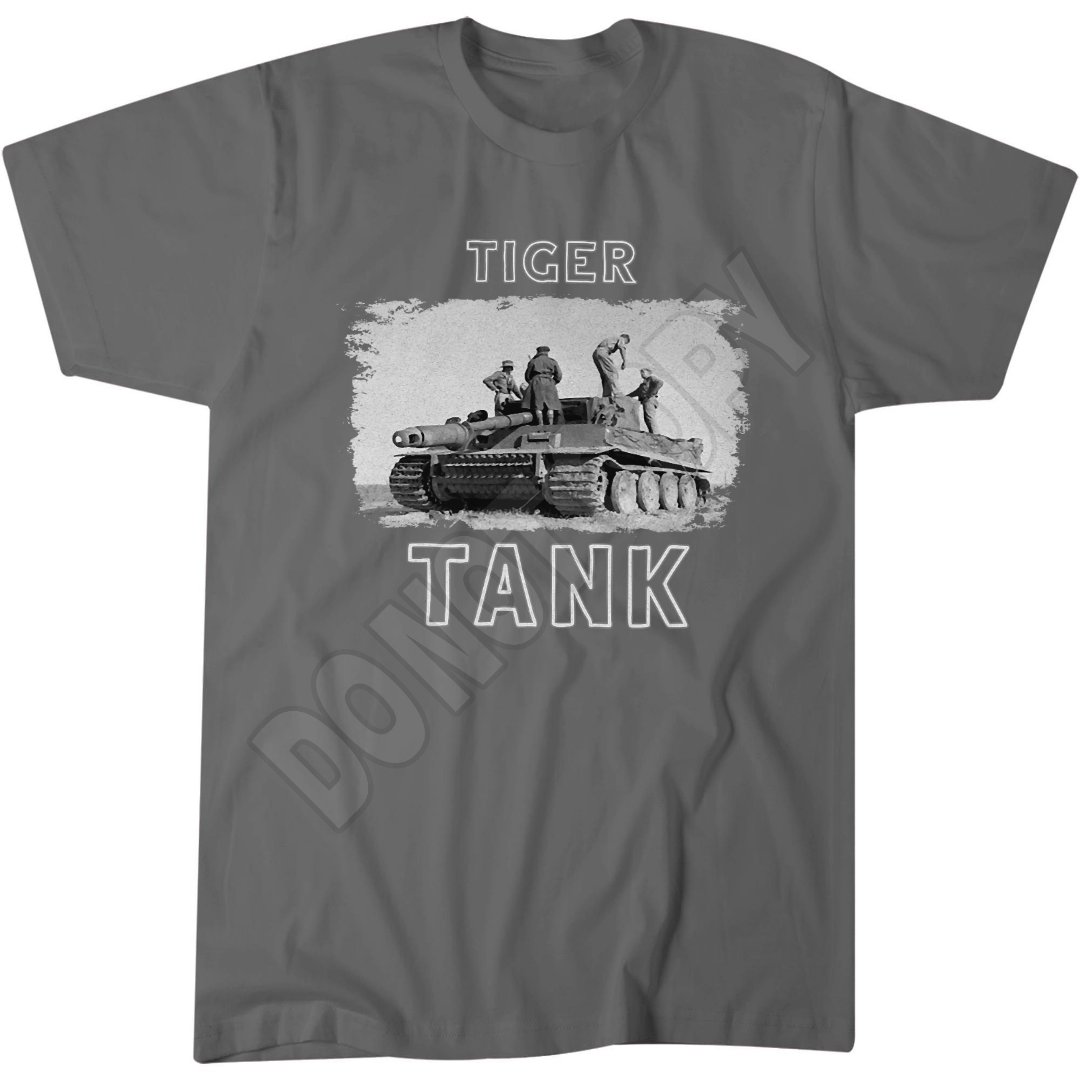 Tiger Tank T-Shirt, Historical WW2 German Panzer, Military History Fan