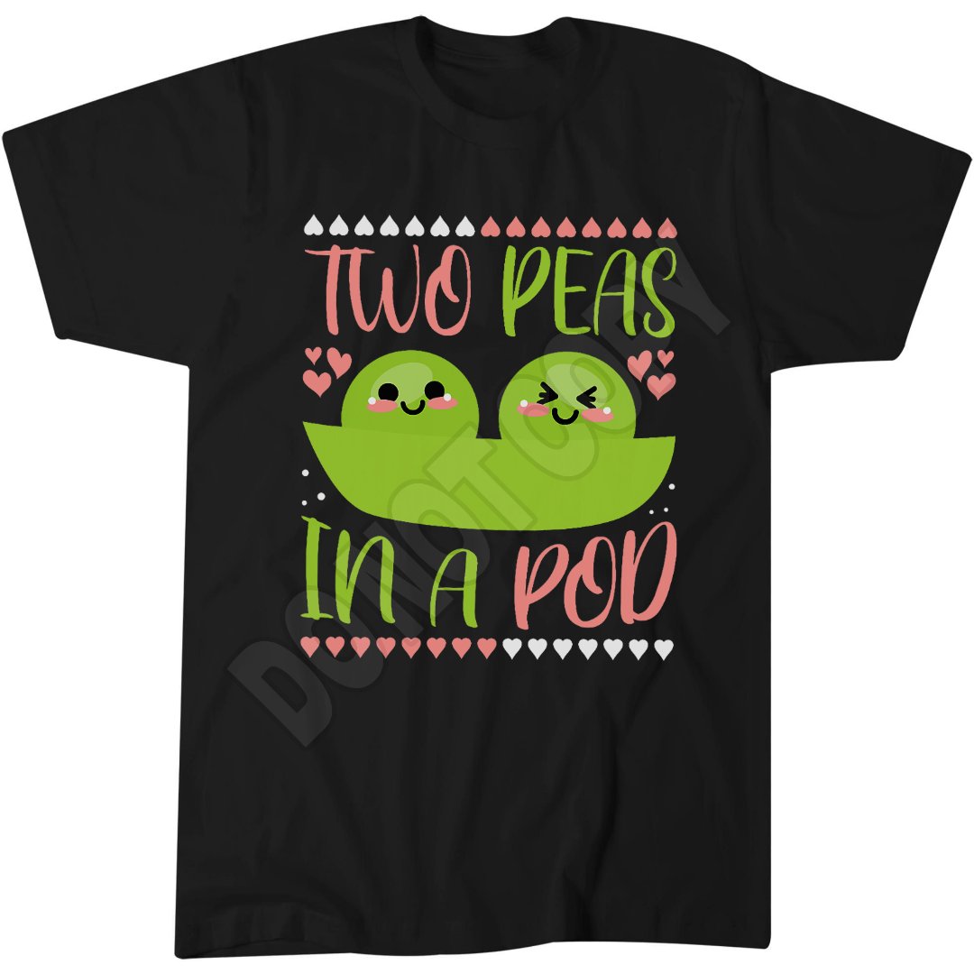 Two Peas In A Pod T-Shirt, Kawaii Vegan Style, Vegan Foodie Fashion