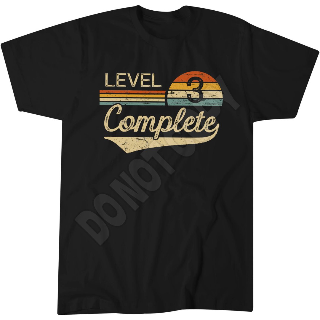 Vintage 3rd Wedding Anniversary T-Shirt, Level 3 Complete