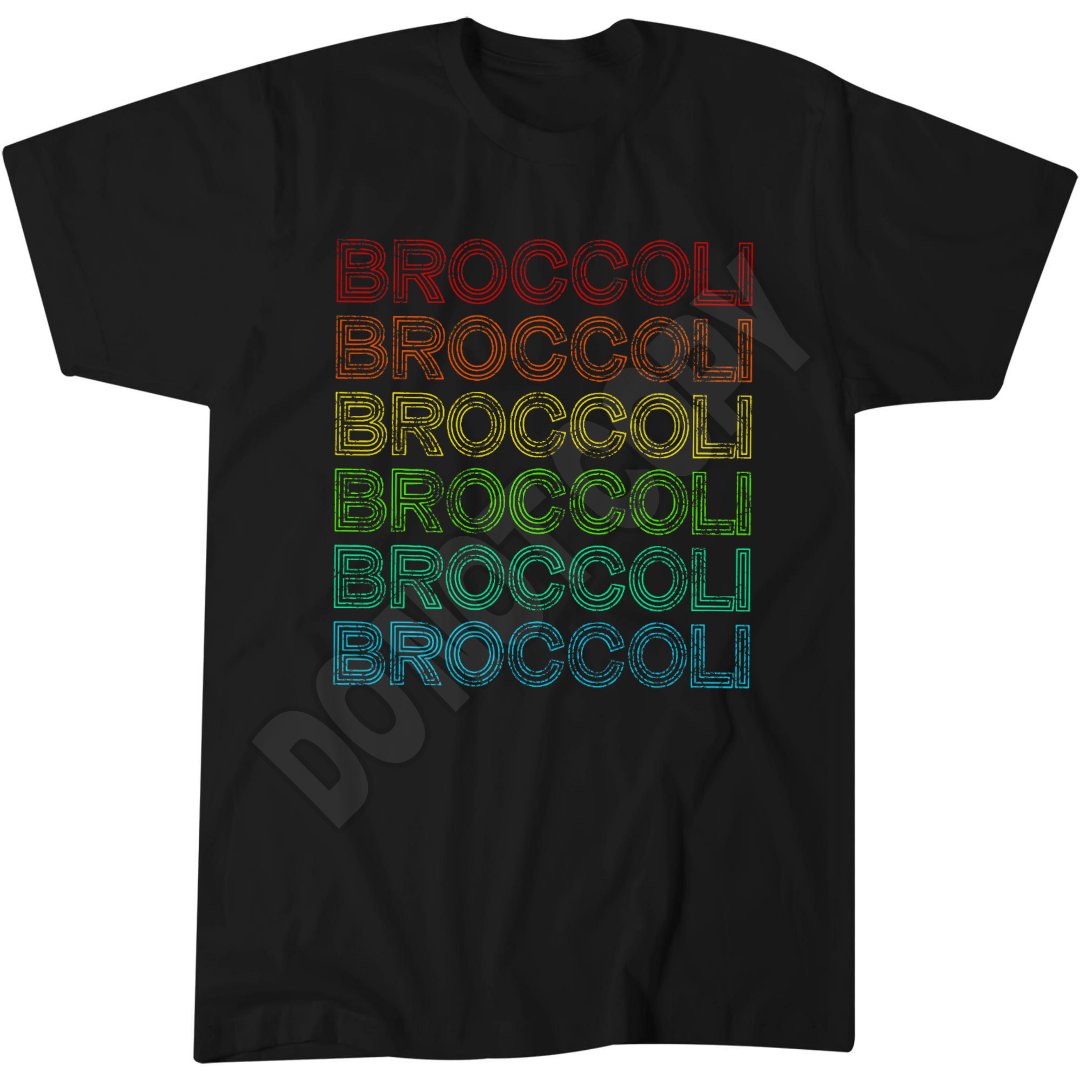 Vintage Vegan Broccoli T-Shirt, Funny Vegetarian Party, Retro Style