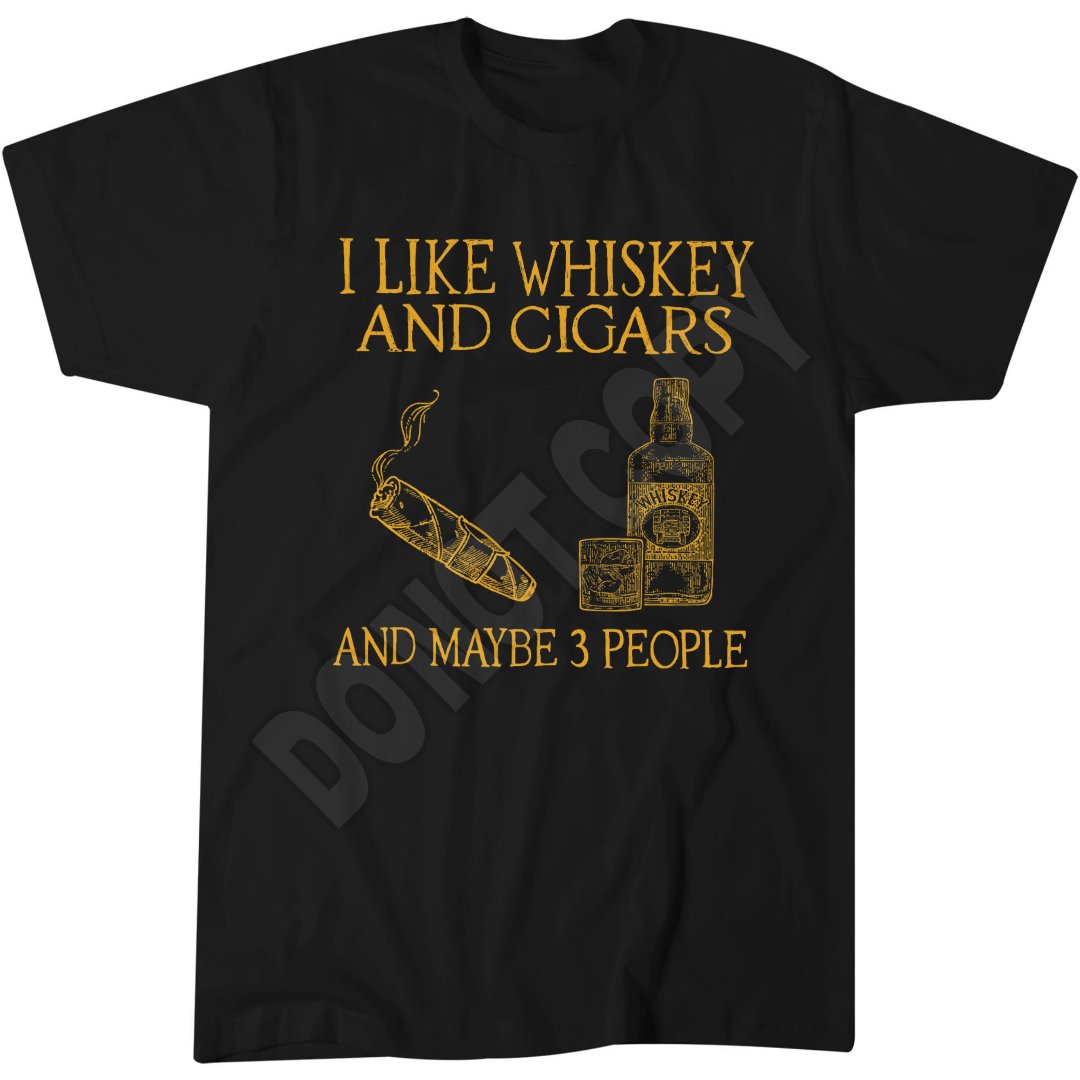 Whiskey and Cigars T-Shirt, Vintage Retro, Funny Sarcasm