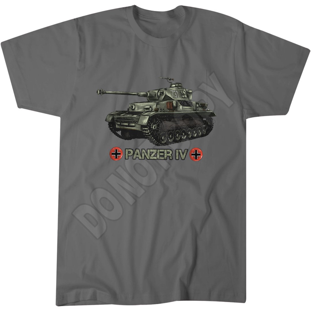 World War 2 German Tank Panzer IV T-Shirt, Military History, Vintage War Art