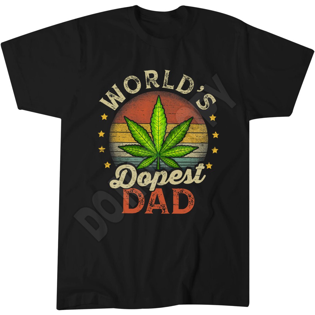World's Dopest Dad 420 Weed T-Shirt, Vintage Weed Dad, Funny Father's Day