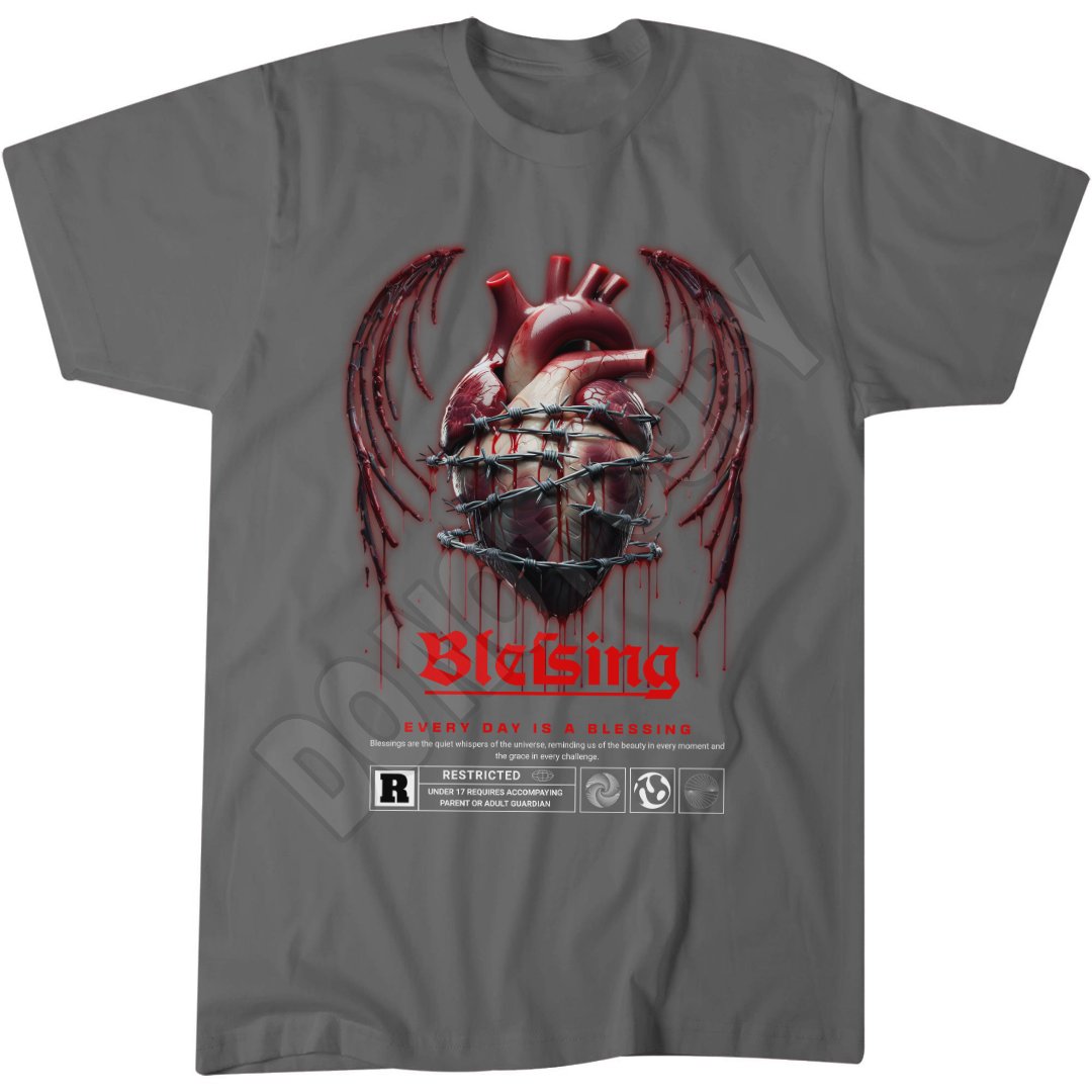 Bleeding Heart T-Shirt, Retro Urban Fashion, Gothic Horror Art
