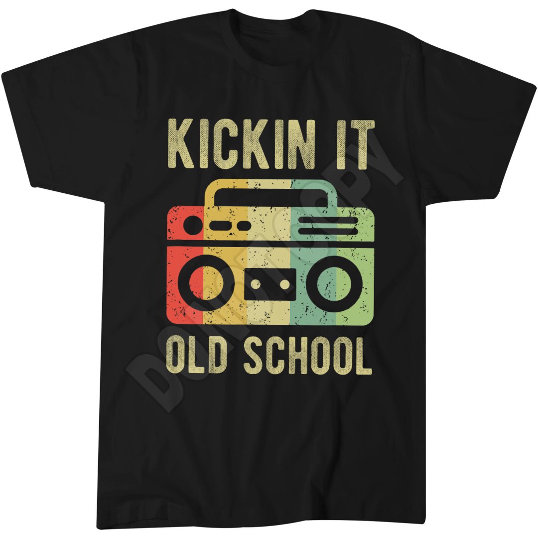 Kickin It Old School 80s 90s Retro Music T-Shirt