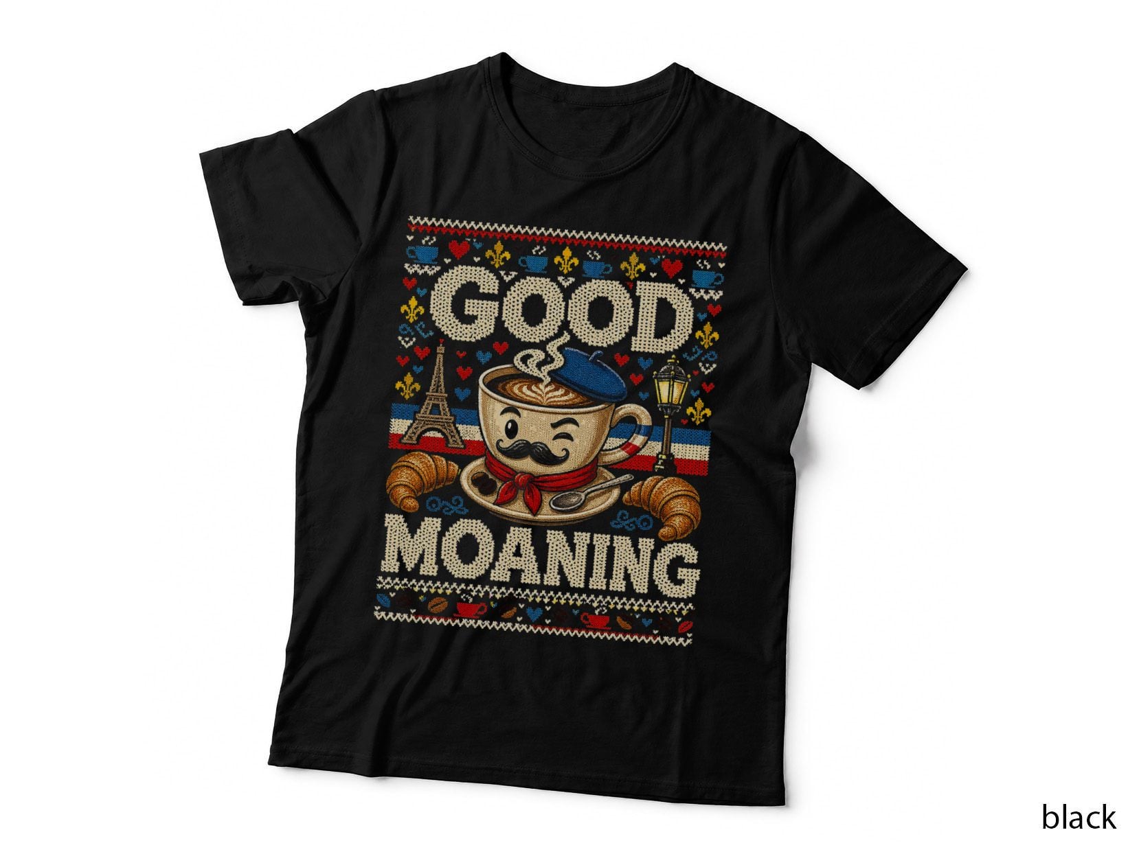 Allo Allo Good Moaning French Cafe British Sitcom Halftone T-Shirt Hoodie