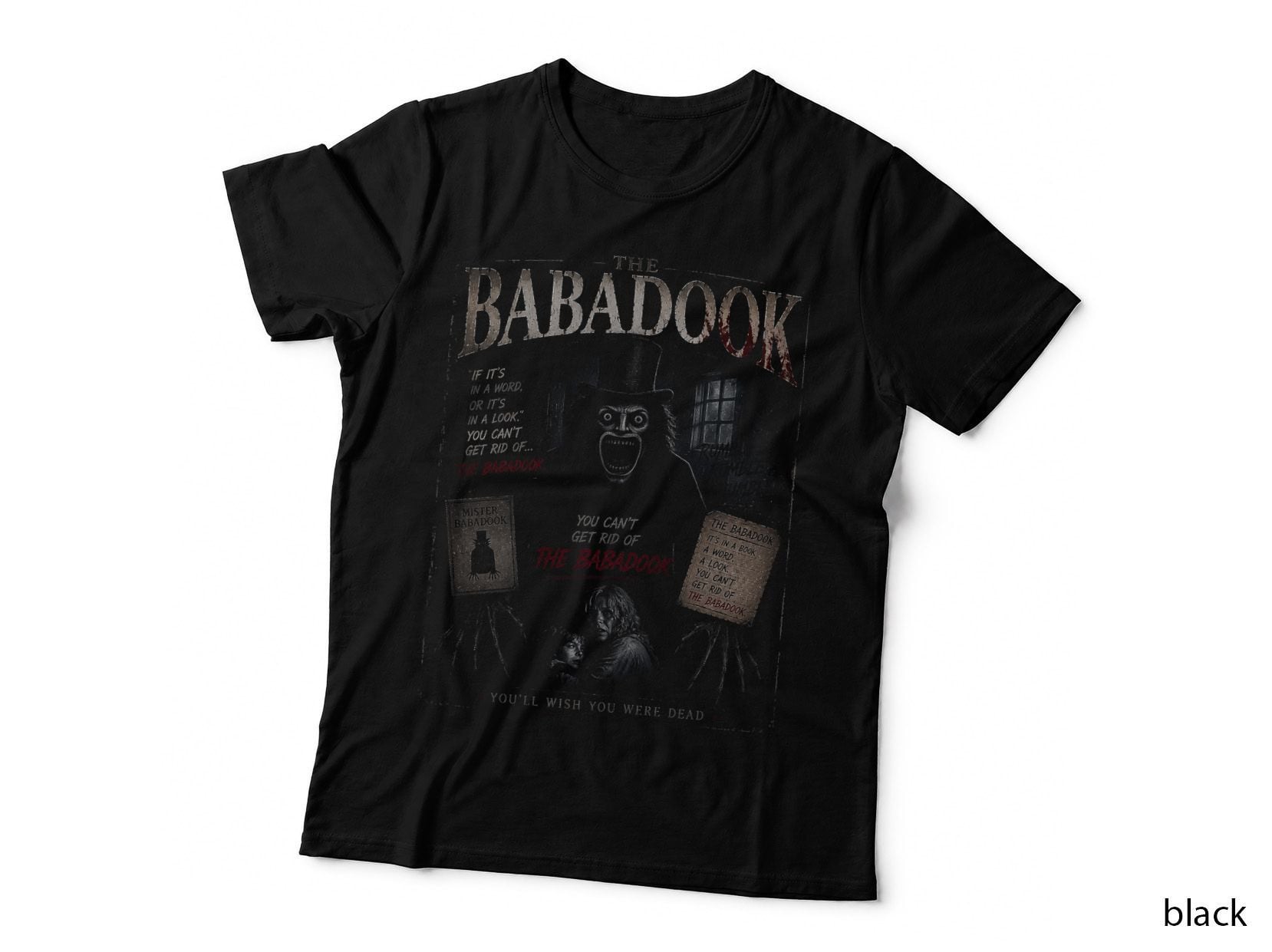 Babadook Gothic Storybook T-Shirt, Vintage Horror Movie Scary Halftone Hoodie