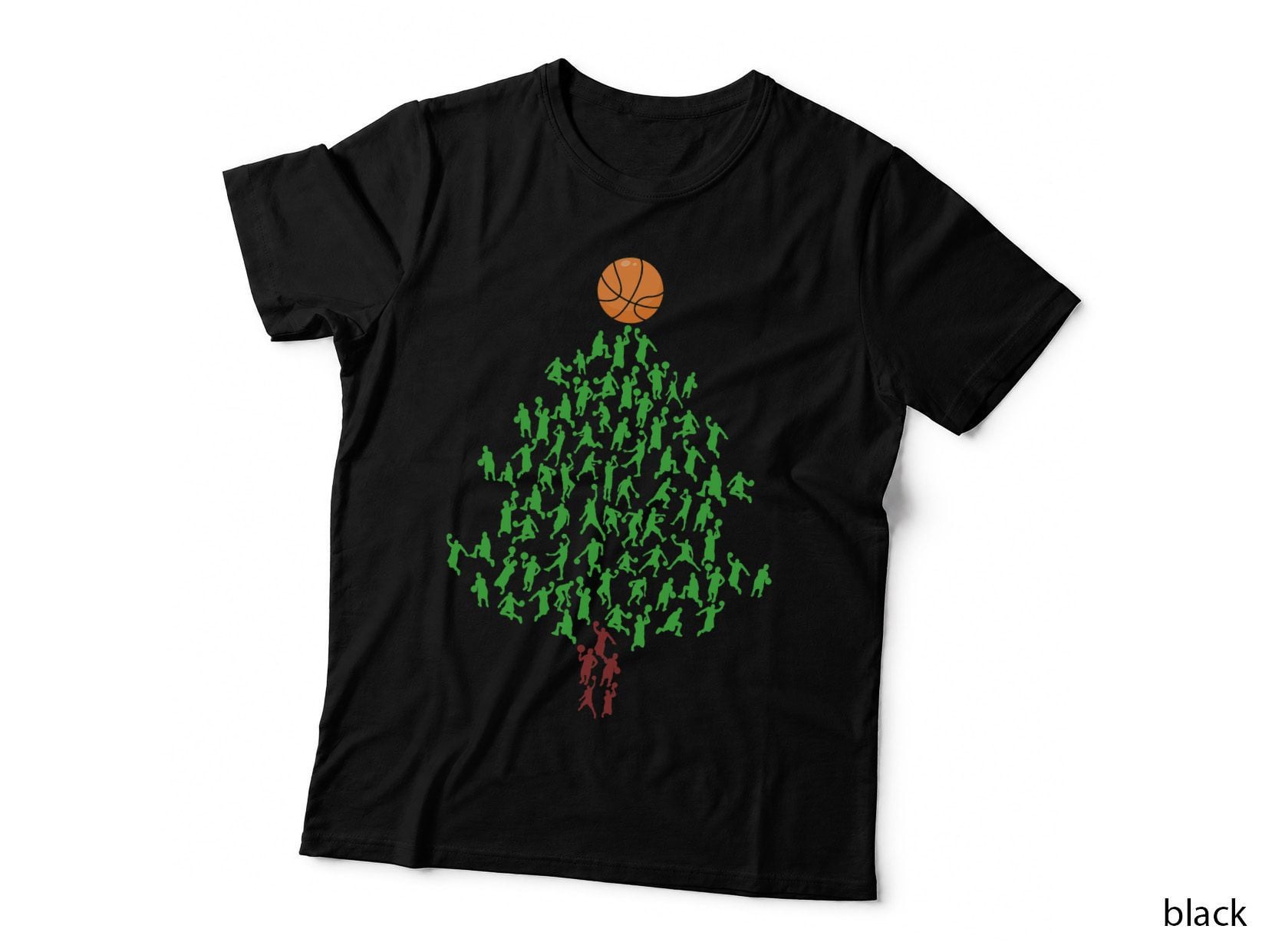 Basketball Player Christmas Tree Xmas T-Shirt, Sports Gift Hoodie, Sweatshirt