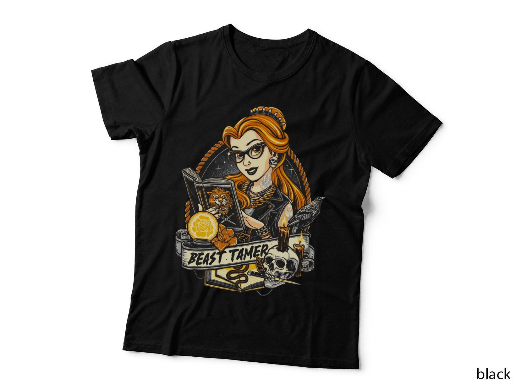 Beast Tamer Gothic Belle Tattoo Princess T-Shirt, Punk Rock Fairytale Hoodie