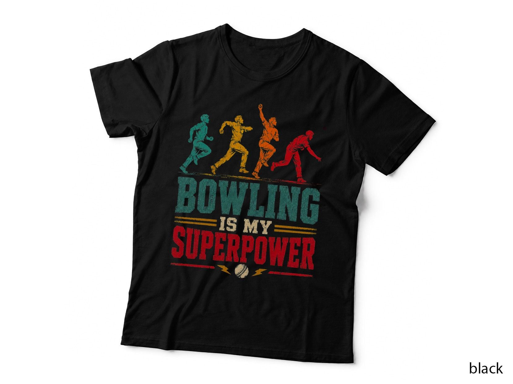 Bowling Is My Superpower Cricket Bowler Action Player Halftone T-Shirt Hoodie