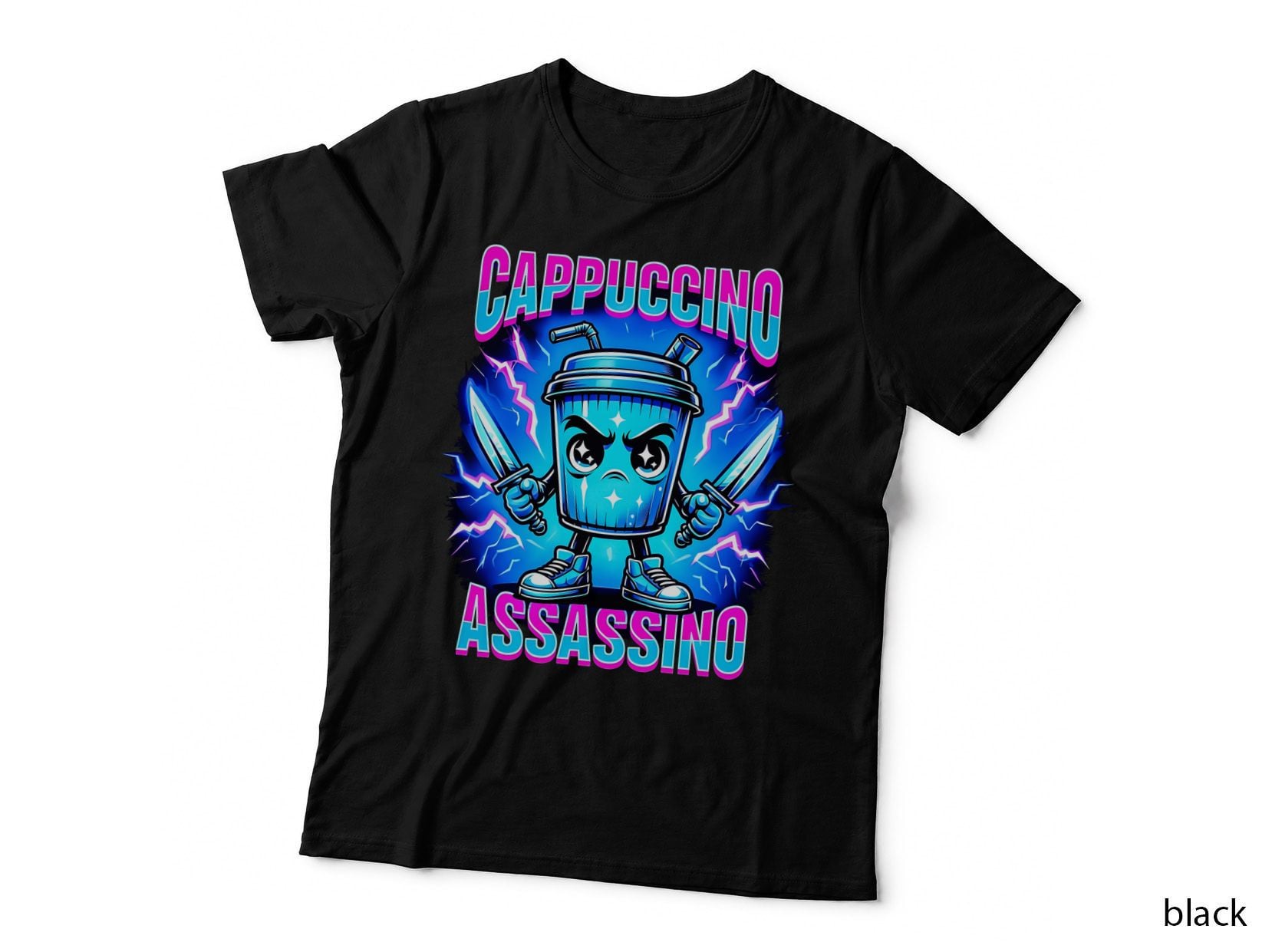 Cappuccino Assassino Brainrot T-Shirt, Funny Kids Italian Meme Hoodie