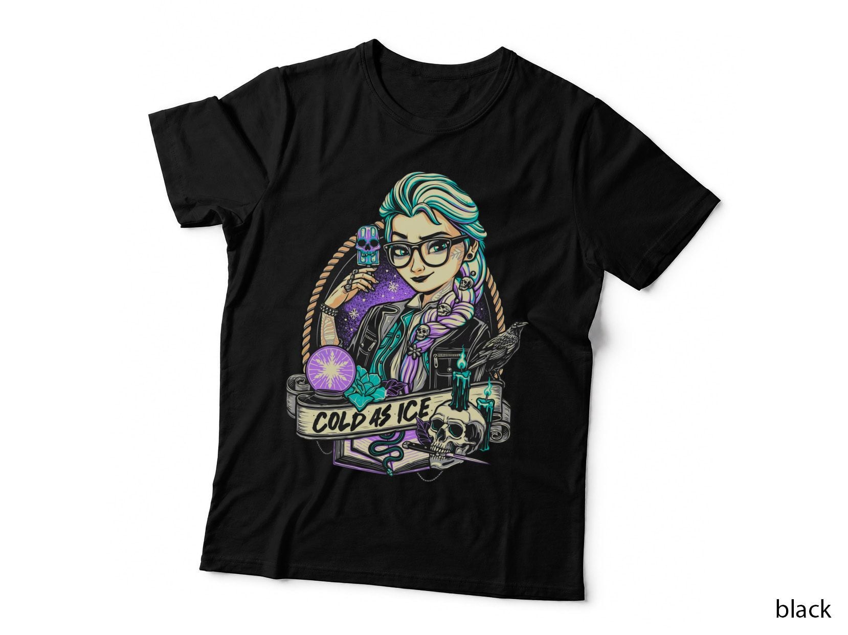 Cold As Ice Gothic Elsa Tattoo Princess T-Shirt, Punk Goth Ice Queen Hoodie