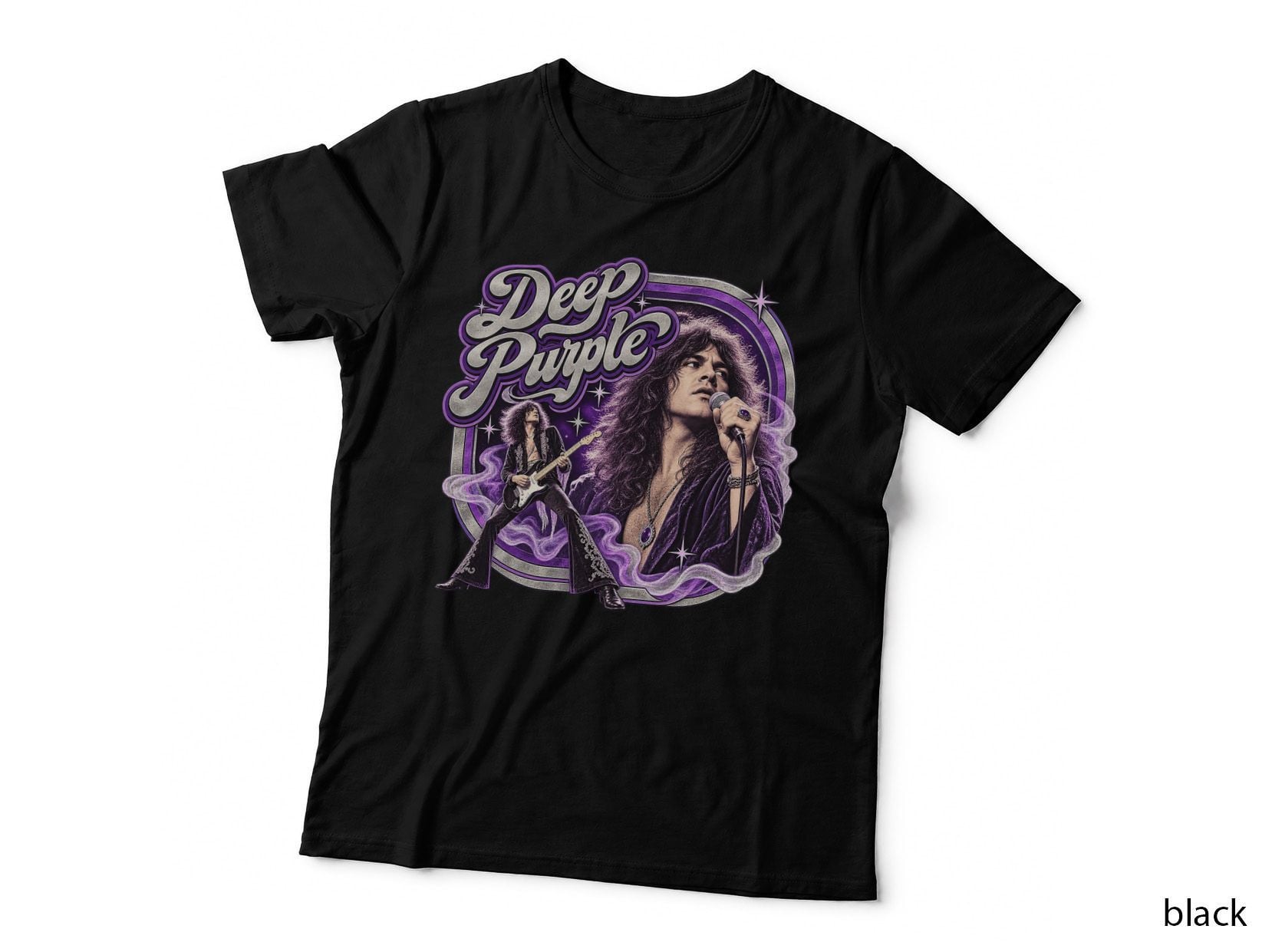 Deep Purple Vintage Rock T-Shirt, 70s Hard Rock Music Concert Band Hoodie