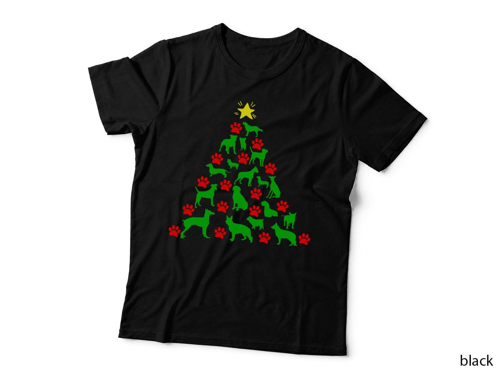 Dog Christmas Tree T-Shirt, Festive Xmas Dog Lover Gift Hoodie, Sweatshirt