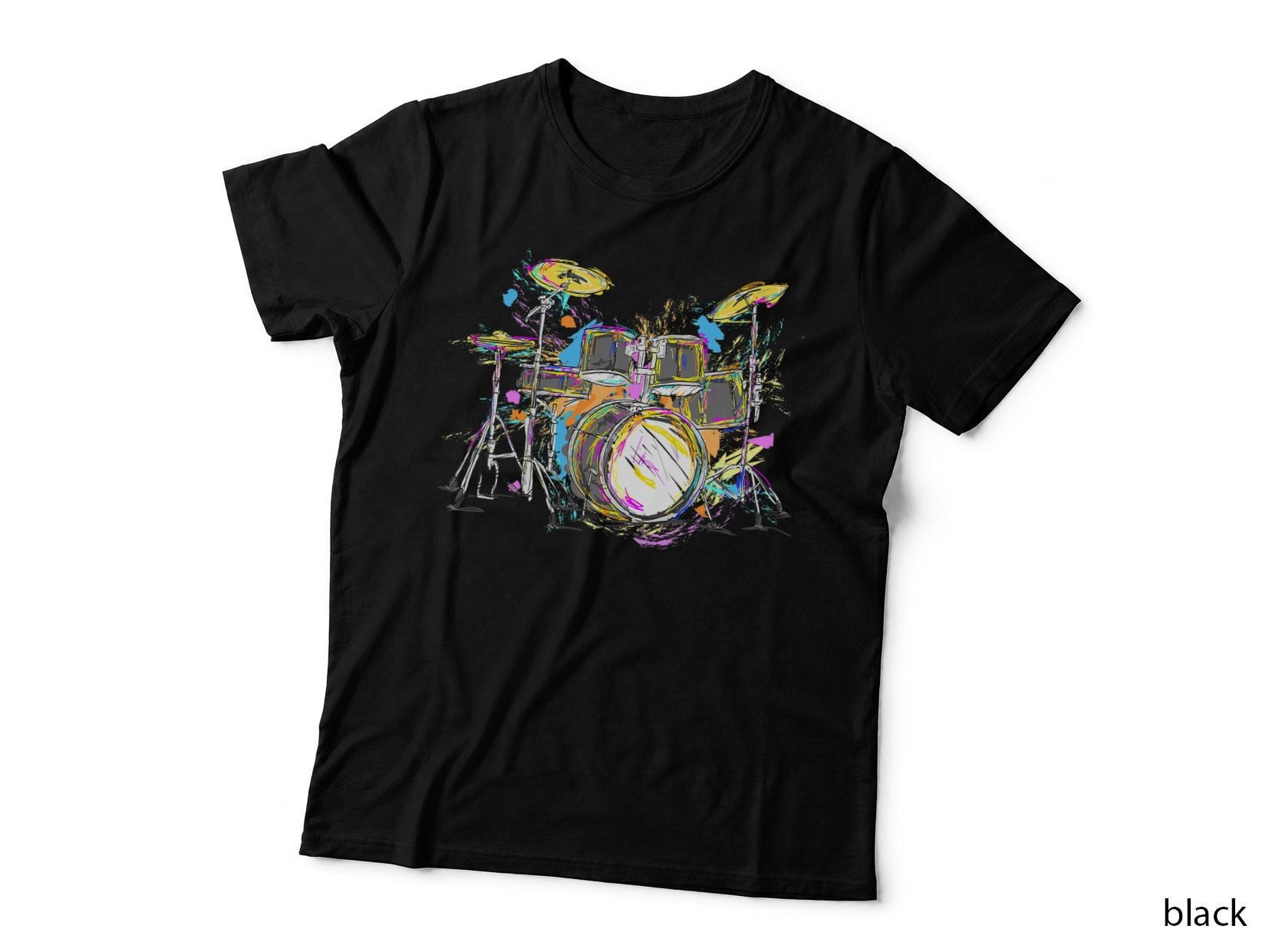 Drum Kit Abstract Art T-Shirt, Drummer Music Band Gift Rock Drums Hoodie