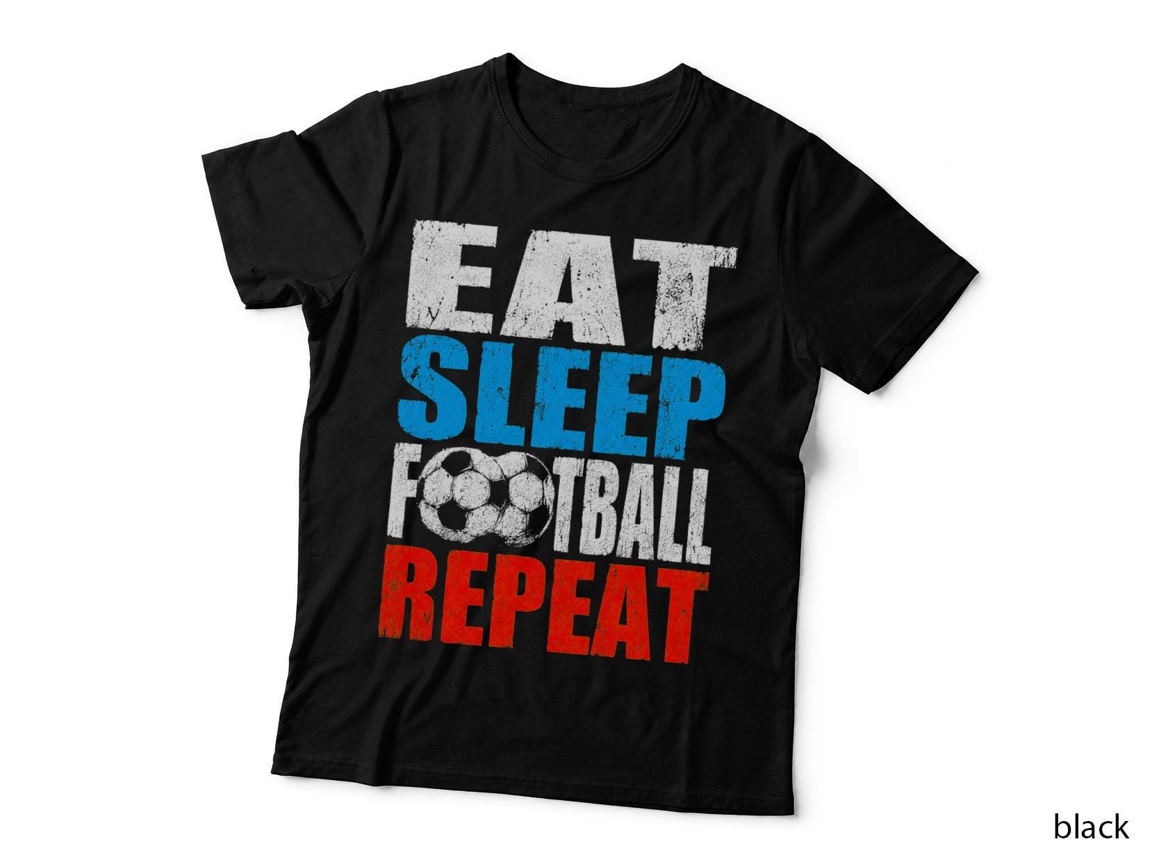 Eat Sleep Football Repeat Soccer Football Halftone T-Shirt, Hoodie, Sweatshirt