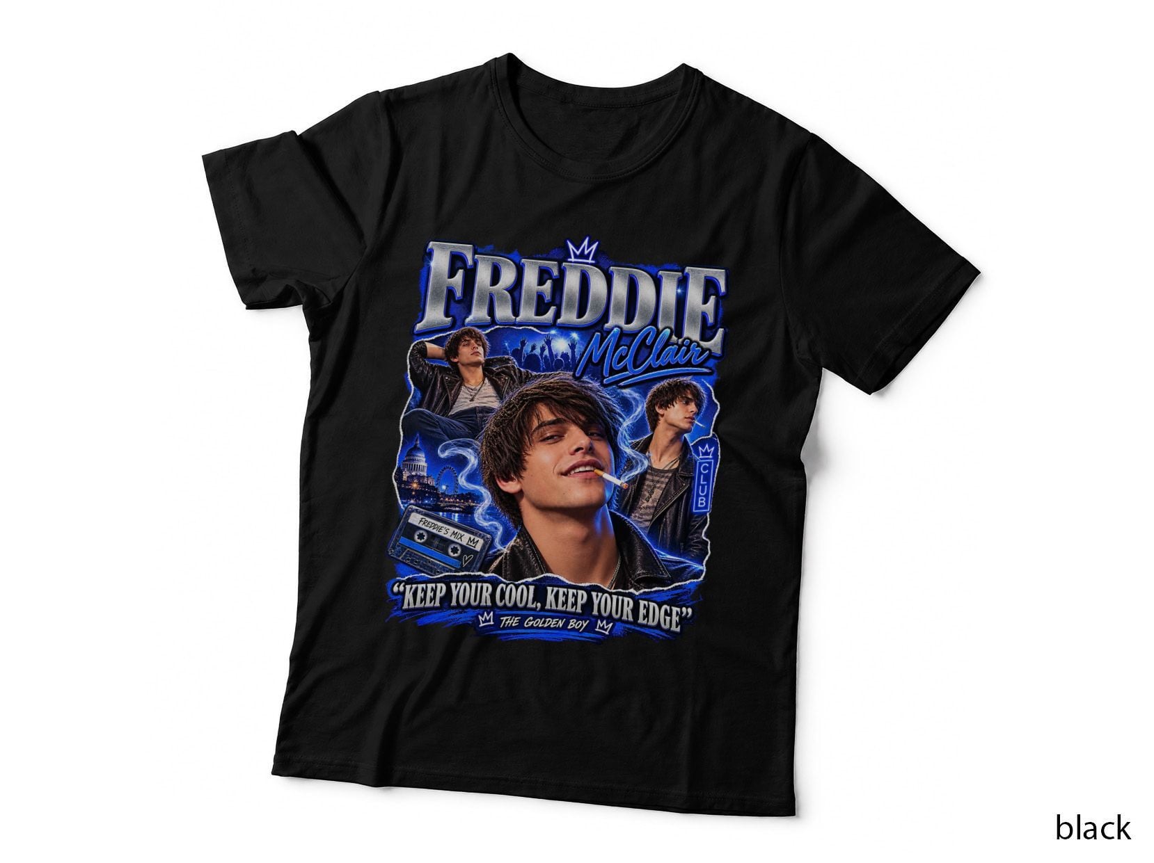 Freddie McClair Skins T-Shirt, Vintage British TV Drama Halftone Hoodie