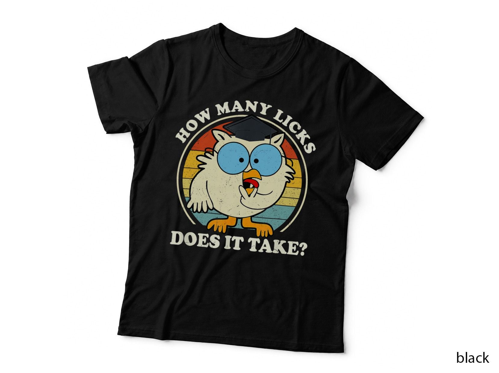 Funny Owl How Many Licks Does It Take T-Shirt, Vintage Bird Meme Hoodie
