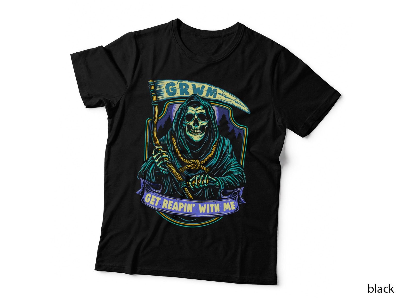 Grim Reaper Death T-Shirt, Reapin' With Me Vintage Halloween Horror Hoodie