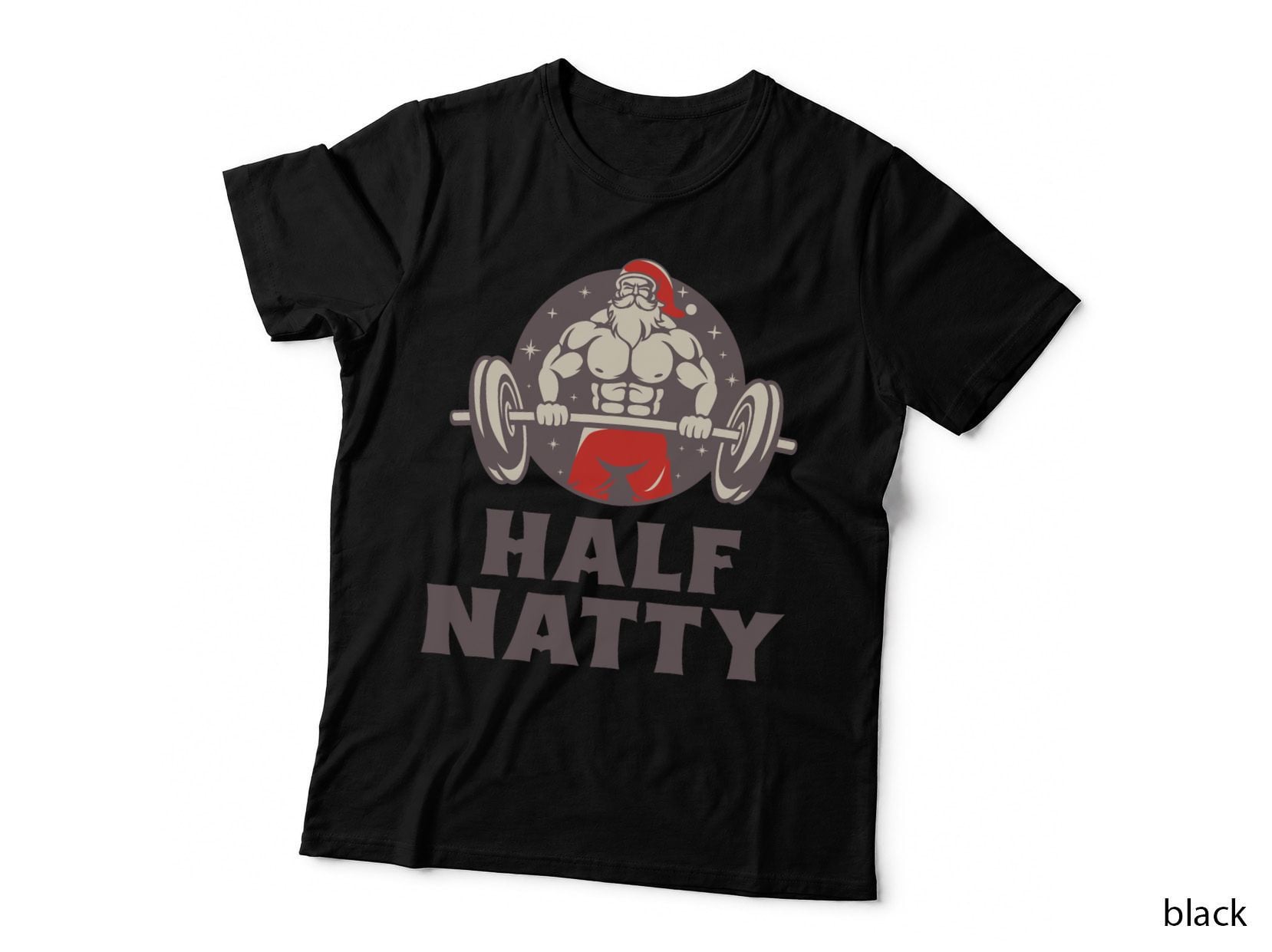 Half Natty Gym T-Shirt, Santa Ripped Vintage Xmas Workout Hoodie, Sweatshirt