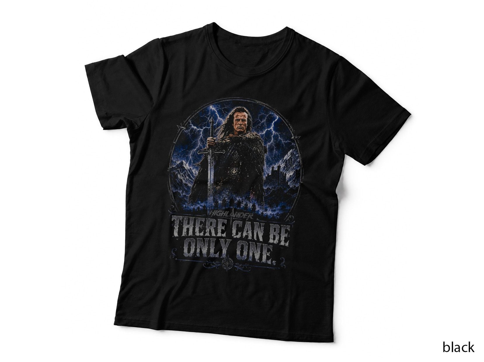Highlander There Can Be Only One Vintage Movie Fantasy Halftone Hoodie