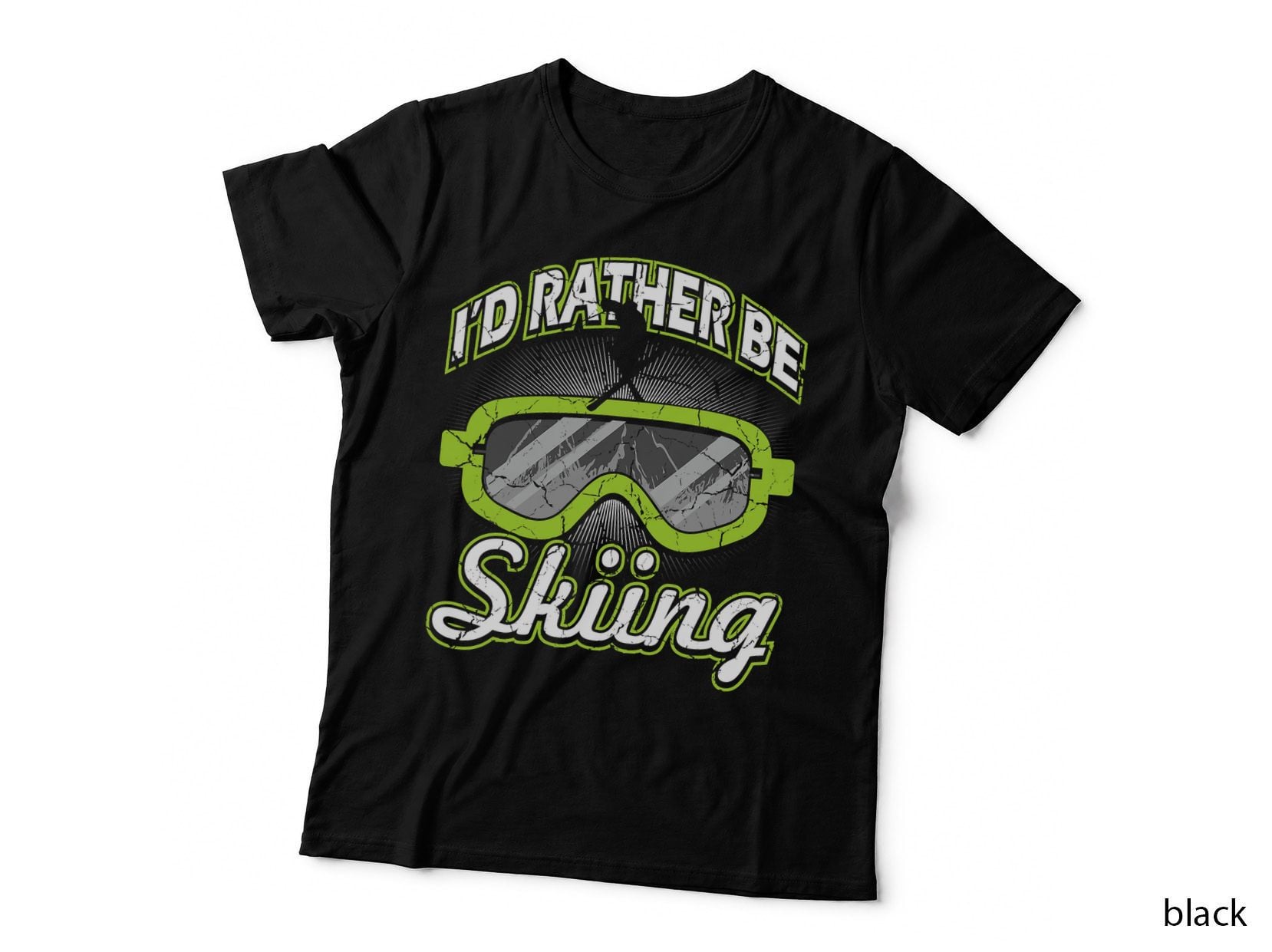 I'd Rather Be Skiing T-Shirt, Funny Skier Gift Ski Resort Mountain Hoodie