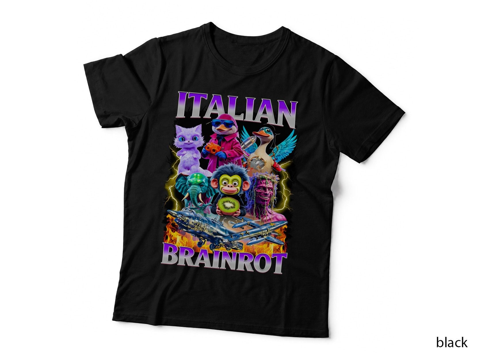 Italian Brainrot Shark T-Shirt, Funny Kids Meme Character Gamer Hoodie