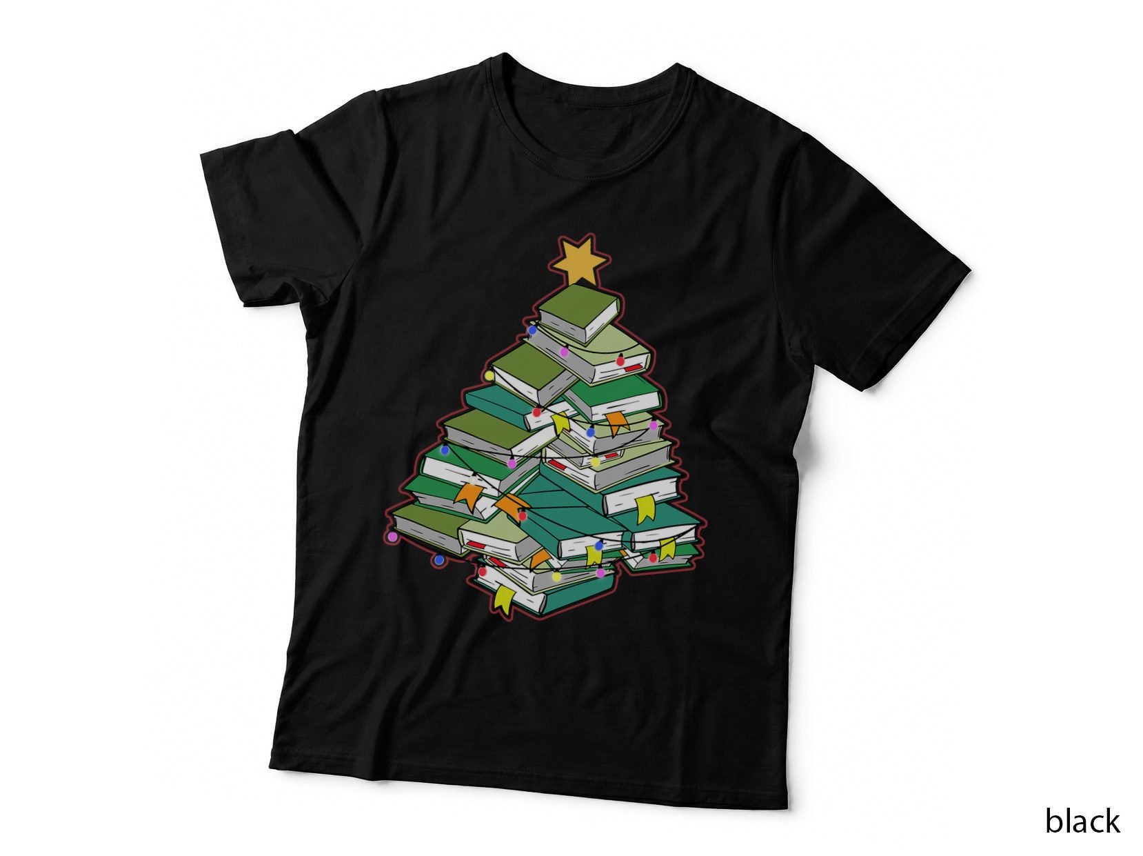 Librarian Christmas Tree T-Shirt, Book Lover Xmas Reading Gift Festive Hoodie
