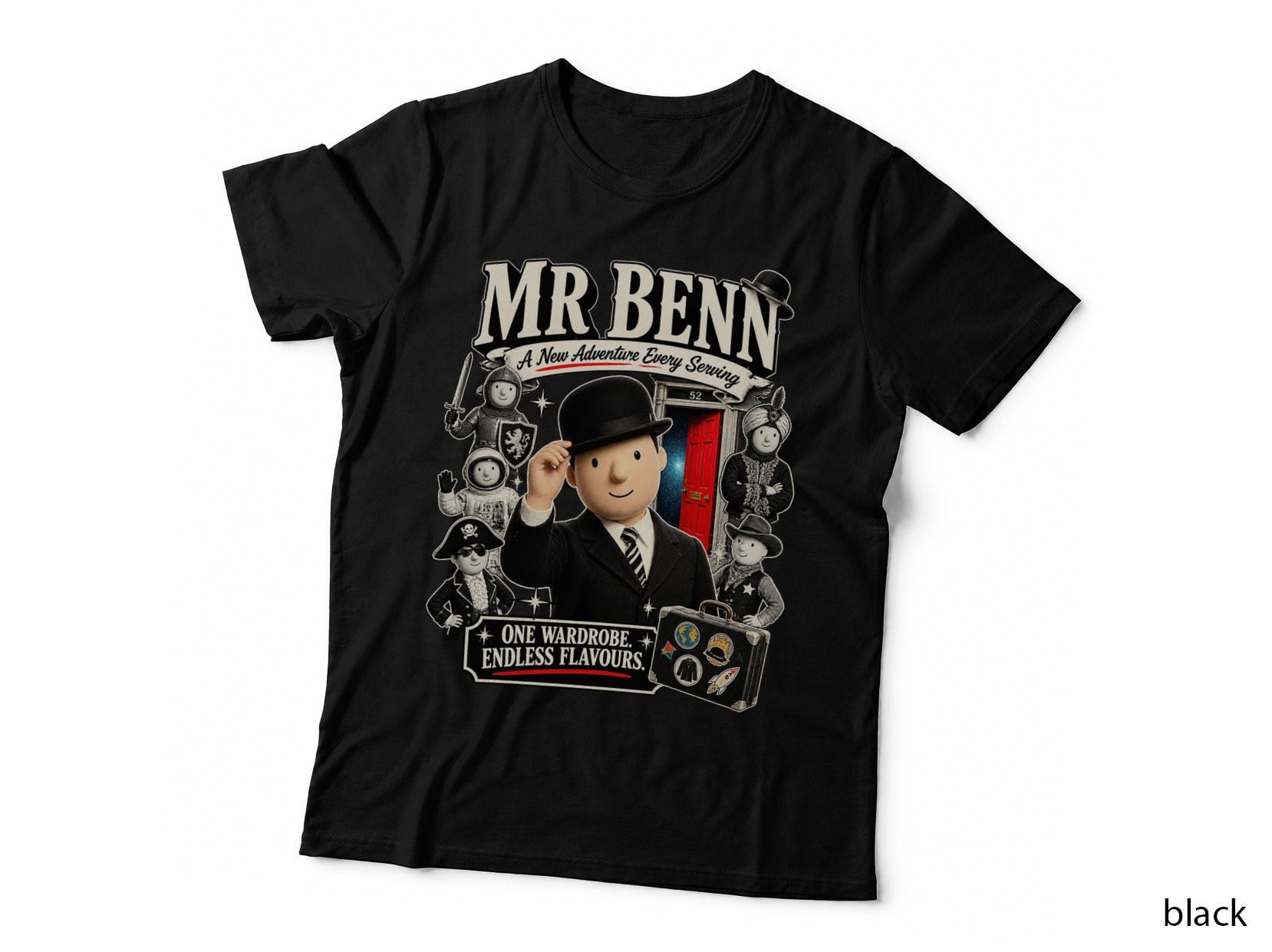 Mr Benn Vintage Poster Badge Kids TV Cartoon T-Shirt, Nostalgia Hoodie